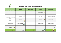Menus Semaine du 19 au 23 mai 2025