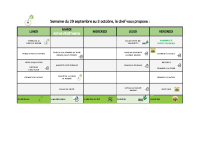 Menus du 29 septembre au 3 octobre 2025