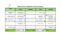 Menus du 8 au 12 septembre 2025