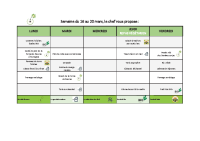 Menus du 16 au 20 mars 2026